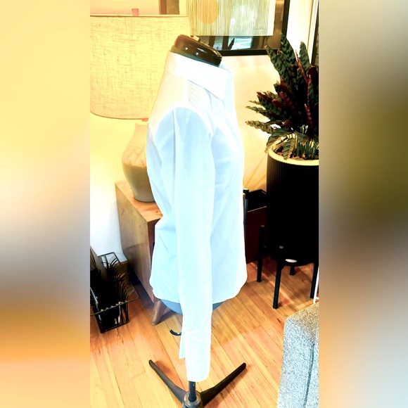 Izod White Cotton Collared Button-down Shirt with French Cuffs Size Small - Picture 4 of 5